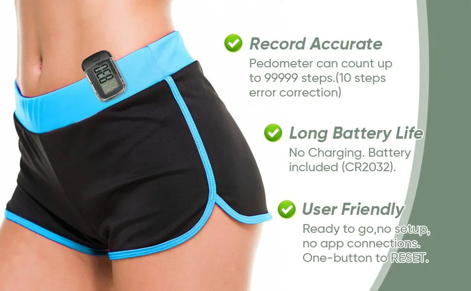 3D pedometer to walk precise pedometer with clip/lanyard digital simple pedometer follow steps with a large LCD display for women's children - product information 9