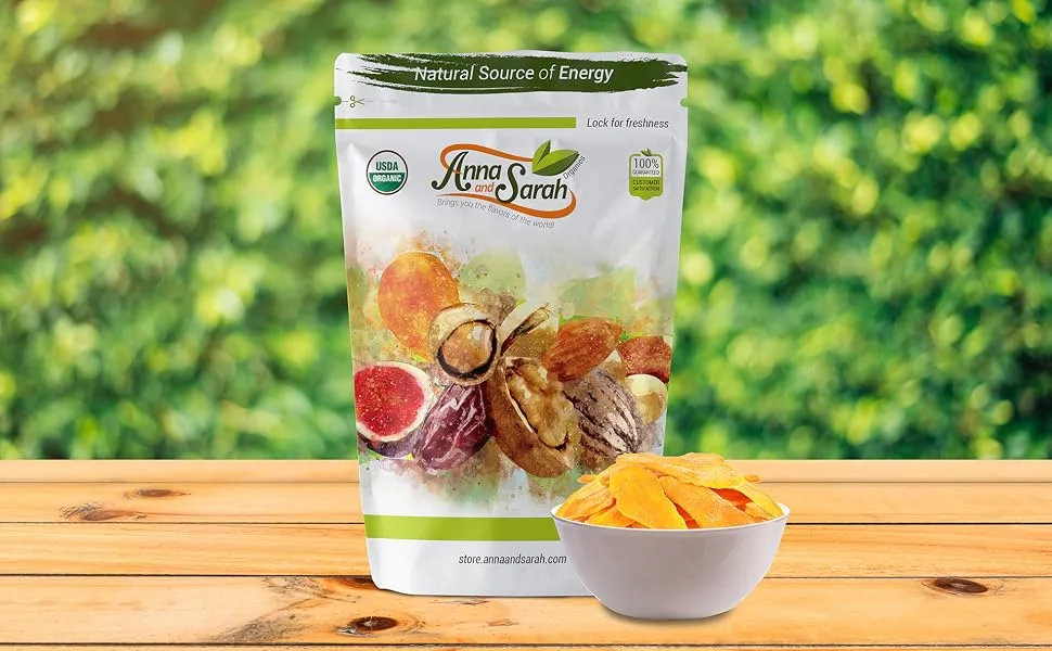 Anna and Sarah Organic Dried Mango 1 Lb  No Sugar Added Natural Snacks - mango mango organic dried