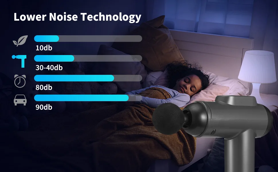 Massage gun muscle percussion electrical massage device with quiet hand massage devices massage pistol with 2 massage heads for shoulder body back relaxation - elektrische handmassagegeräte