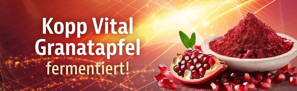 Kopp Vital pomegranate fermented with polyphenoline -rich fermented pomegranate |16 g |30 capsules |Dietary supplement |Fermented natural material fermentation process - Granatapfel