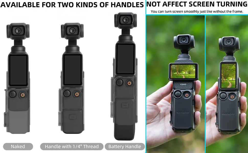 Honbobo Osmo Pocket 3 Accessories Compatible with DJI Osmo Pocket 3 Adapter Mount Pocket 3 Protection frame Compatible with DJI Pocket 3 Extension Adapter camera Adapter bracket - Pocket 3 adapter