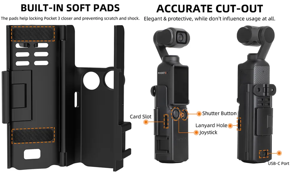 Honbobo Osmo Pocket 3 Accessories Compatible with DJI Osmo Pocket 3 Adapter Mount Pocket 3 Protection frame Compatible with DJI Pocket 3 Extension Adapter camera Adapter bracket - Pocket 3 adapter