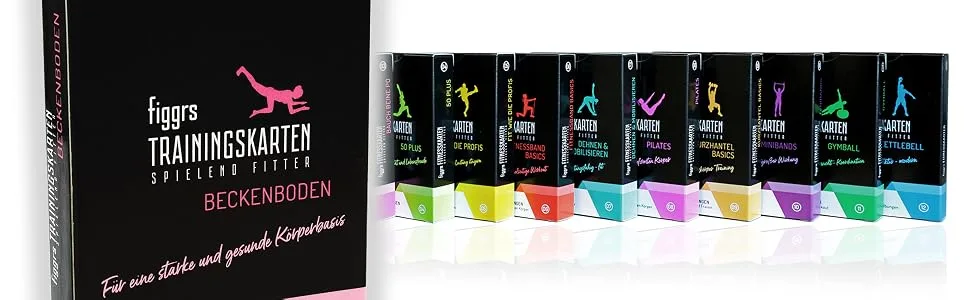 NEW: FIGGRS pelvic floor training - 57 training cards with 50 exercises for activation mobilization strengthening and stretching - suitable for women & men - figgrs Trainingskarten Beckenboden für eine gesunde Körperbasis