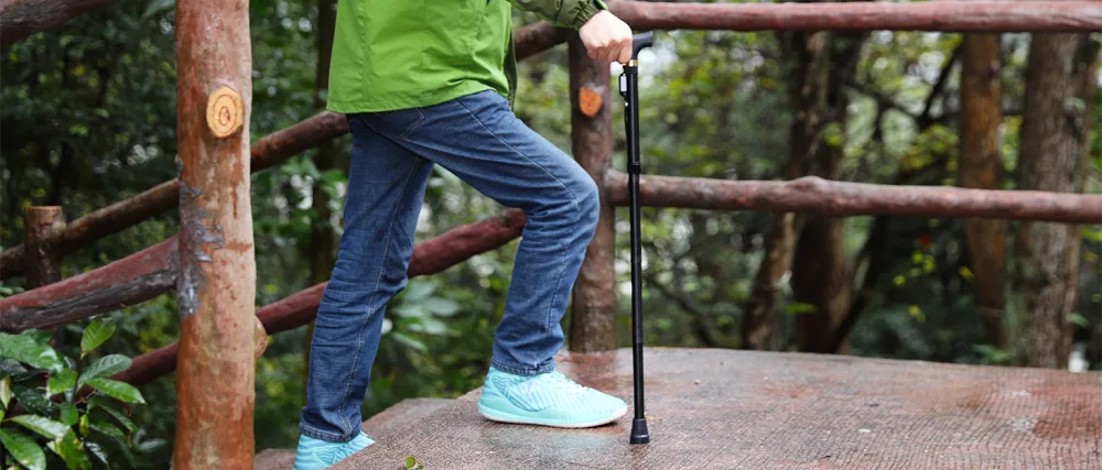Thlevel Foldable Walking Stick Mountain Stick Walking Stick Hiking Stick Canes Holiday Height Adjustable Non-Slip Lightweight Unisex Walking Stick Blue - product information 1