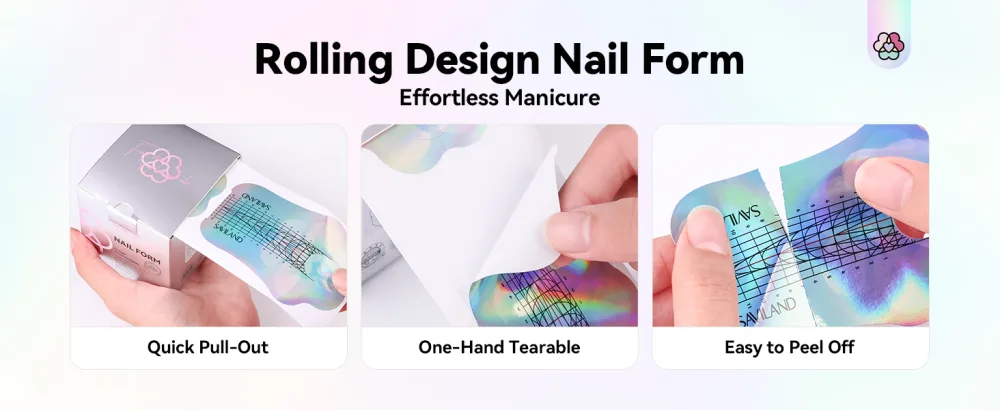Saviland extra long nail template: professional stencil extension nail shape guide reflective modeling template self-adhesive for gel-nails acrylic nails artificial fingernail DIY manicure - nail extension forms
