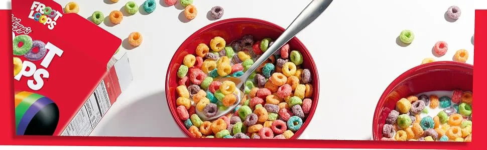 Kellogg’s Froot Loops Breakfast Cereal in a Cup Low Fat Bulk Size 12 Count (Pack of 2 9 oz Trays) - Bright, Wholesome Snack