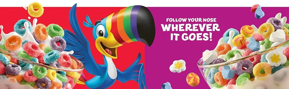 Kellogg’s Froot Loops Breakfast Cereal in a Cup Low Fat Bulk Size 12 Count (Pack of 2 9 oz Trays) - Unbox Family Creativity