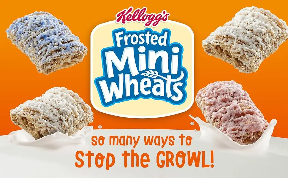 Kellogg's Frosted Mini-Wheats Breakfast Cereal Cups High Fiber Cereal Kids Snacks Original 30oz Case (12 Cups) - Alt Text