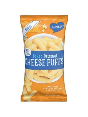Barbara's Baked Original Cheese Puffs Gluten Free Real Aged Cheese 5.5 Oz (Pack of 12) - unspecified