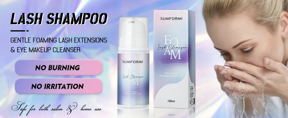 Eyelash extension shampoo & brush eyelash shampoo foaming cleaner for professional salons and home care washing for extensions and natural eyelashes 100ml - SF10