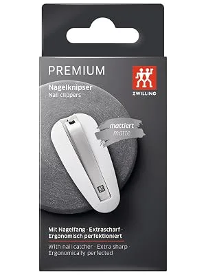 ZWILLING nail clippers with ergonomic shape made of stainless steel with collecting container Premium White 85 mm 85 mm Soft - image
