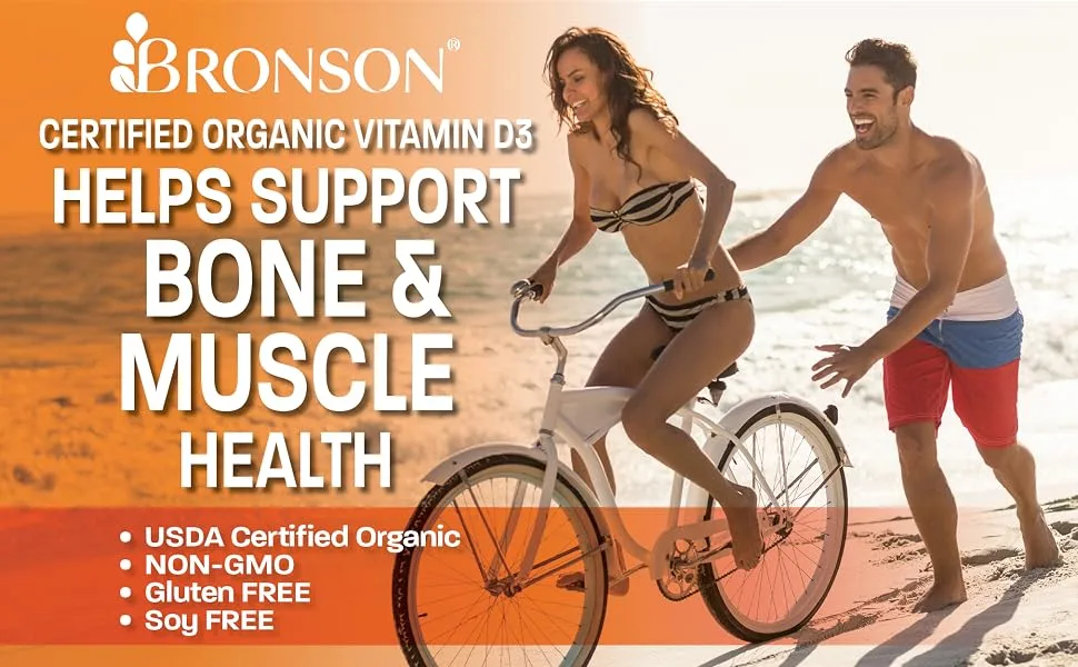 Bronson Vitamin D3 2000 IU for Immune Support Healthy Muscle Function & Bone Health High Potency Organic Non-GMO Vitamin D Supplement 90 Tablets - vitamin d3