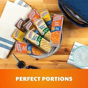 Lance Sandwich Crackers Variety Pack 36 Count - Single serve packs of Lance sandwich crackers in variety of flavors