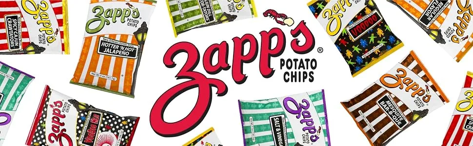 Zapp’s New Orleans Kettle-Style Potato Chips Includes Regular Voodoo Cajun Crawtator and Jalapeno Chips ( 25 Count)Variety Pack - Zapp