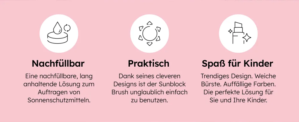 Amici sun protection brush - Magic Maniac - complete sun protection brush for babies children and adults - brush & make -up applicator in one - Sonnenschutzbürste