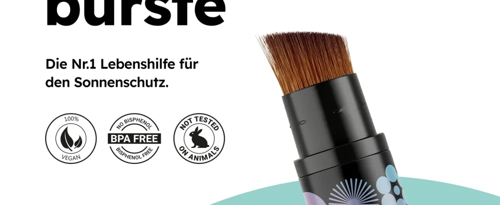 Amici sun protection brush - Magic Maniac - complete sun protection brush for babies children and adults - brush & make -up applicator in one - Sonnenschutzbürste