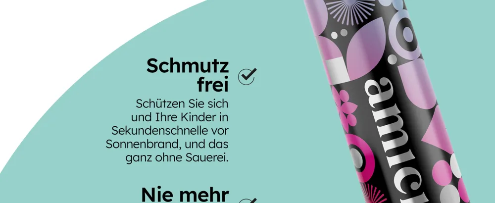 Amici sun protection brush - super stick - complete sun protection brush for babies children and adults - brush & make -up applicator in one - Sonnenschutzbürste