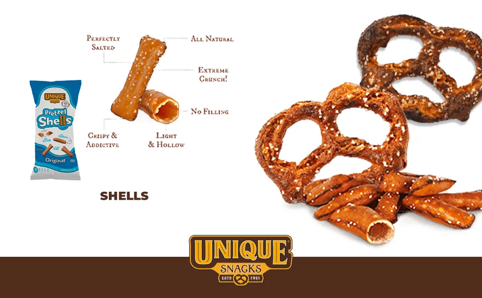 Unique Snacks Extra Salt Splits Pretzels Delicious Homestyle Baked Certified OU Kosher and Non-GMO No Artificial Flavor 11 Oz Bags (Pack of 3) - Unique Snacks description and product images