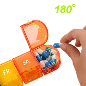 Tablet box 7 days Pill can 7 days 7 divisible compartments handy and moisture-resistant medication box for the hand or pocket to store medication rainbow - tablettenbox 7 tage