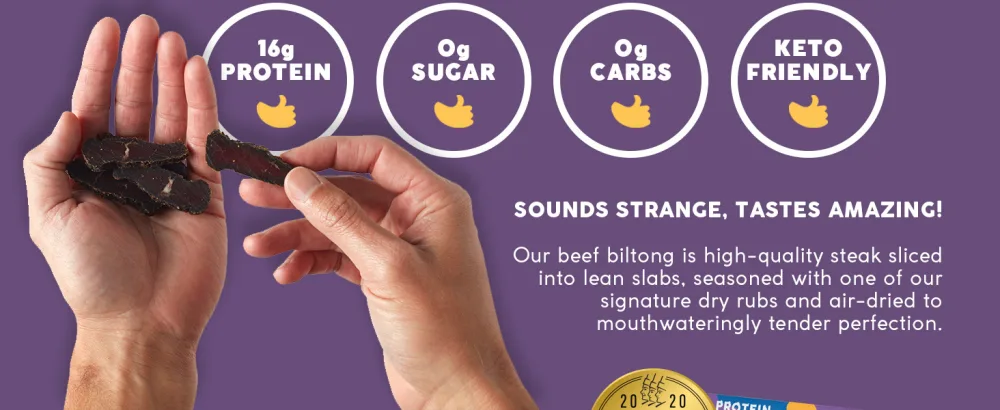 Stryve Original Biltong  Low Fat Low Carb Low Sugar  16g Protein  4 Pack of 2.25oz - stryve beef biltong jerky high protein low carb sugar free gluten keto paleo whole30
