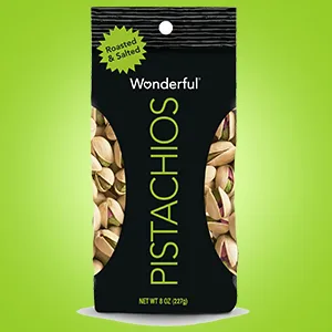 Wonderful Pistachios Roasted with No Salt 16 oz Bag - pistachios