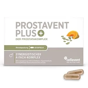 Prostavent Plus Prostate capsules plant complex of pumpkin seed saw palmetto nettle and pomegranate 60 pieces - prostavent-plus prostata-kapseln natürliche-prostata-tabletten kürbiskern granatapfel-kapseln
