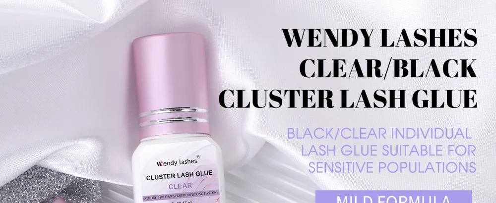 Wendy lashes eyelash glue black lash glue eyelash extensions glue cluster lash glue cluster eyelash glue black eyelash adhesive (black-5ml) - product information 19