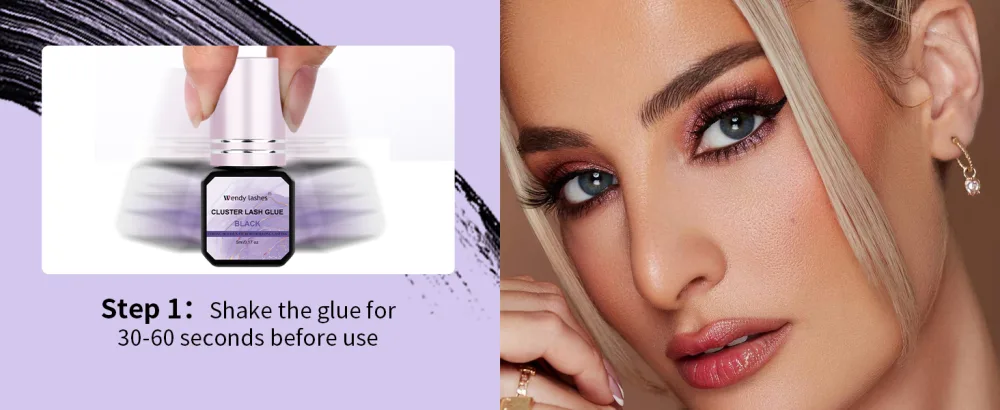 Wendy lashes eyelash glue black lash glue eyelash extensions glue cluster lash glue cluster eyelash glue black eyelash adhesive (black-5ml) - product information 21