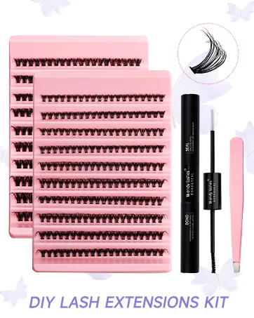 Wendy lashes eyelash glue black lash glue eyelash extensions glue cluster lash glue cluster eyelash glue black eyelash adhesive (black-5ml) - Lash Extension Kit