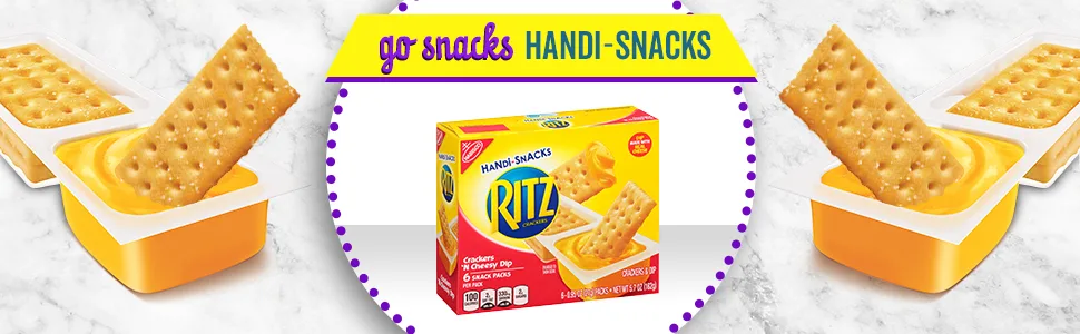 RITZ Handi-Snacks Crackers and Cheese Dip 6 - 0.95 oz Packs - Handi, Handy, Handisnack, Handisnacks, Handysnack, Handysnacks, Ritz, Cracker, Cheese, Cheesy, Snack