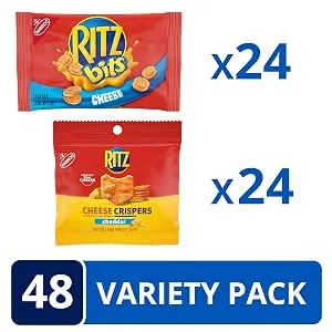 RITZ Bits Cheese Crackers & RITZ Cheese Crispers Cheddar Chips Variety Pack 48 Snack Packs - RITZ Bits Cheese Crackers & RITZ Cheese Crispers Cheddar Chips Variety Pack, 48 Snack Packs