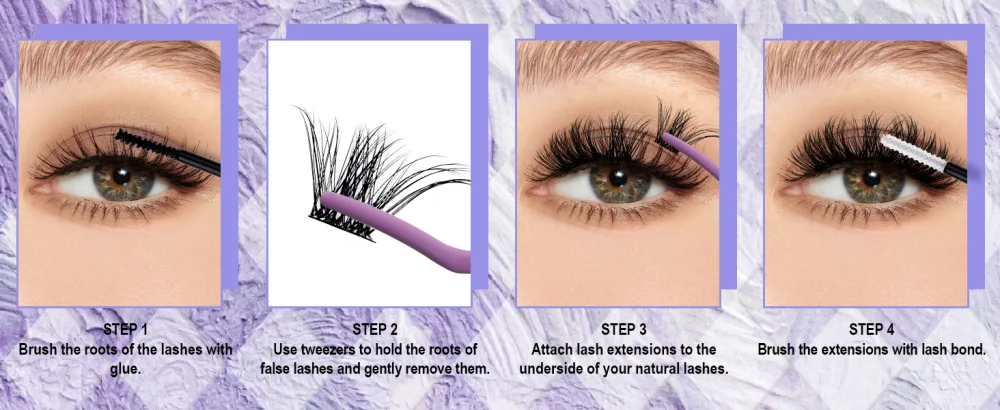 DIY eyelash extensions set cluster eyelashes DIY eyelash cluster set DIY lashes diy eyelash extensions lash bond and Seal kit- (12-16) mm kit-c3+c9-d curl - product information 24