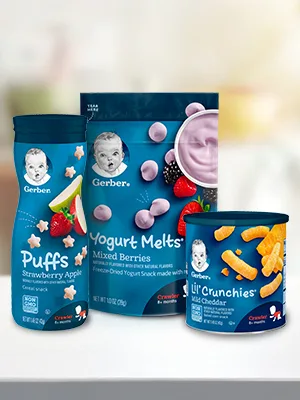 Gerber Up Age Snacks Variety Pack - Puffs Yogurt Melts & Lil Crunchies 9 Count - Gerber snacks are nutritious, made with wholesome ingredients