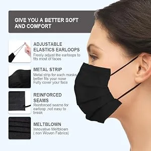 Comix Disposable Face-Masks with 3-Layer Adult Masks L707 Pack of 100 - function