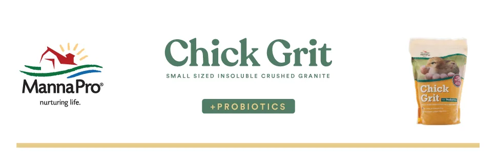 Manna Pro Chick Grit  Digestive Supplement for Young Poultry and Bantam Breed  Probiotics to Support Digestion  No Artificial Ingredients or Preservatives  Insoluble Crushed Granite - manna pro nurturing life chick grit small sized insoluble crushed granite probiotics