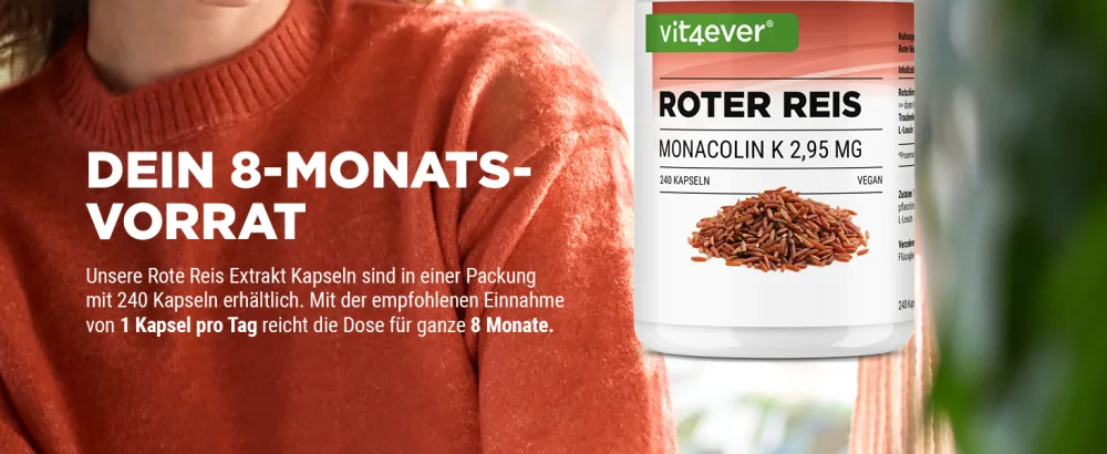 Red rice extract - 240 capsules - Premium Formula: 2.95mg Monacolin K + grape seed powder + L -Leucin - without undesirable additives - laboratory testing - high -dose - vegan - product information 12