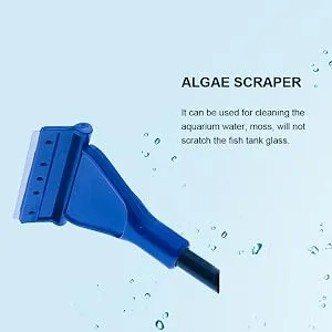 GreenJoy Aquarium Fish Tank Cleaning Kit Tools Algae Scrapers Set 5 in 1 & Fish Tank Gravel Cleaner - Siphon Vacuum for Water Changing and Sand Cleaner (Cleaner Set) - Algae Scraper