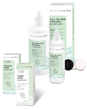 Magnivision saline solution 360ml saline solution for contact lenses to rinse soft & hard contact lenses borate -free made in Europe - MAGNIVISION Komfort Kontaktlinsen und Pflegemittel