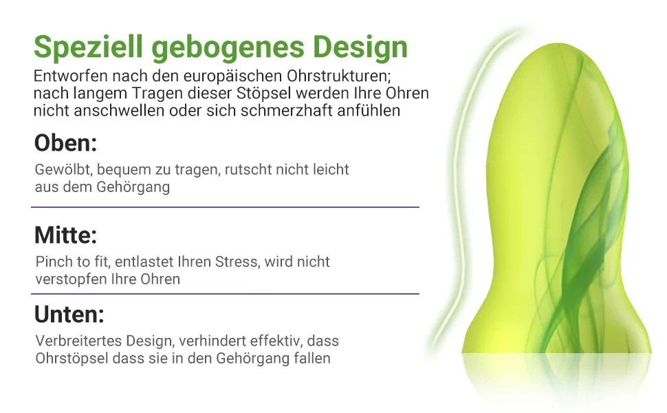 BEZIIEE Earplugs for sleeping noise reduction level 36 dB ideal for sleeping also for travel work study and concerts 5 pairs - Ohrstöpsel