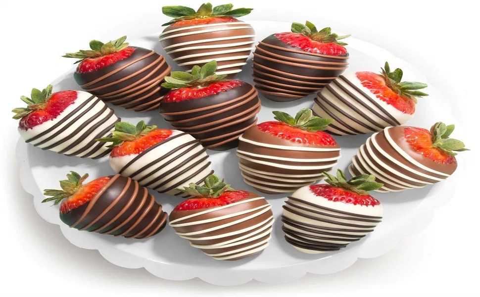 Golden State Fruit Chocolate Covered Strawberries 12 Dark/Milk/White Delight - product information 1