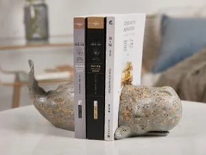 HAUCOZE Bookends Modern Sculpture Figures Pineapple Decor Statue Gift Living Room Art Polyresin Ornament Silver 26cm - product information 21