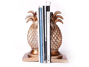 HAUCOZE Bookends Modern Sculpture Figures Pineapple Decor Statue Gift Living Room Art Polyresin Ornament Silver 26cm - product information 25