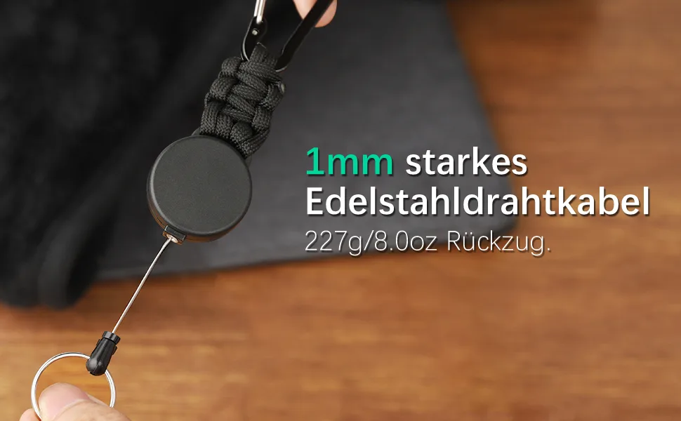 EOTW Extendable Key Ring Extendable Lanyard Personalized with 60cm Extendable Steel Cable Black+olive+orange - ?????A+4