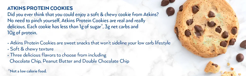Atkins Protein Cookie Chocolate Chip 4 Count - product information 2