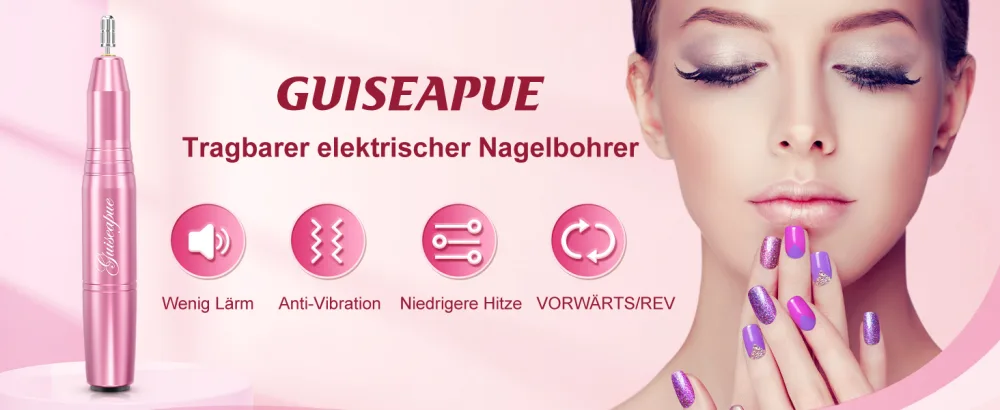 GuisaPue Nail miller professionally electric nail file for acrylic nails Kallus 2000U/min adjustable speed. - Nagelfräser