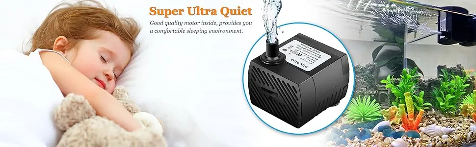 PULACO 95GPH 5W Mini Submersible Water Pump for Aquarium Fish Tank Pond Fountain Hydroponics - aquarium