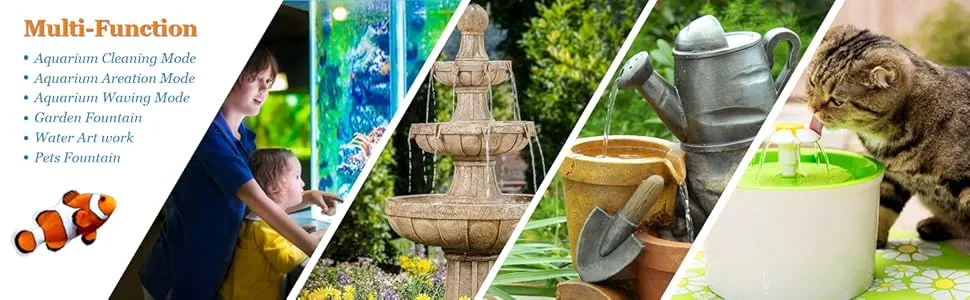 PULACO 95GPH 5W Mini Submersible Water Pump for Aquarium Fish Tank Pond Fountain Hydroponics - fountain