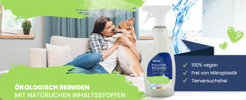 Treufix - upholstered cleaner for car seats sofa & couch - incl.Microfiber cloth -Effective sofa cleaner -pad -cleaner car & car seat cleaner for maximum cleanliness 500ml -made in DE - 3.polsterreiniger auto