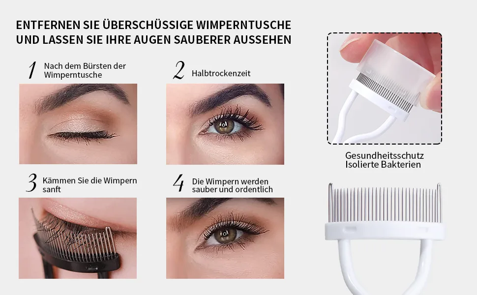 MSQ eyelash comb stainless steel eyelashes make -up comb are designed mascara eyelash comb curly winder eyelashes separator for tools white - product information 17