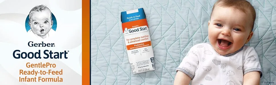 Gerber Good Start Ready to Feed Baby Formula GentlePro Prebiotics 8.45 Ounce (Pack of 24) - Created for babies experiencing colic, excessive crying, fussiness & gas.